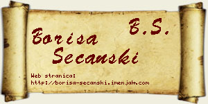 Boriša Sečanski vizit kartica